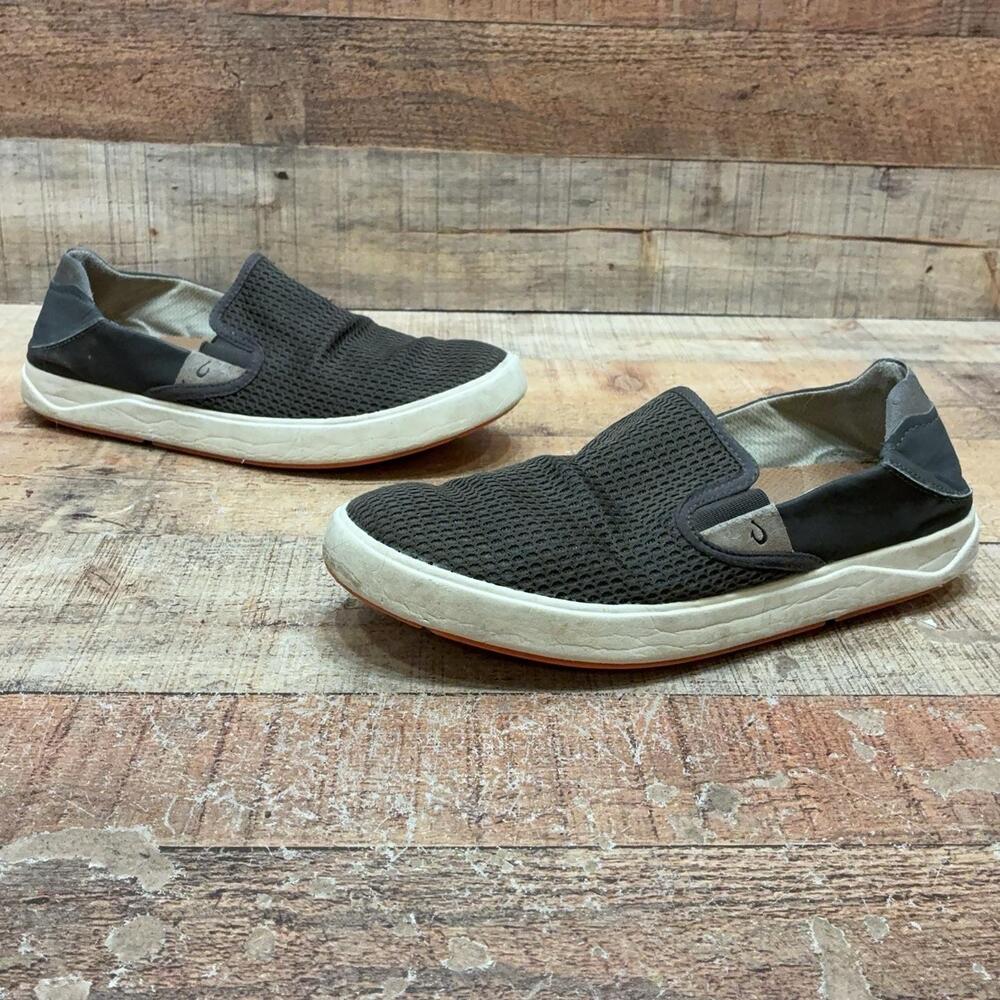 OluKai Lae'ahi Shoes Mens Size 8 41 Gray Mesh Slip On Casual Comfort Sneaker